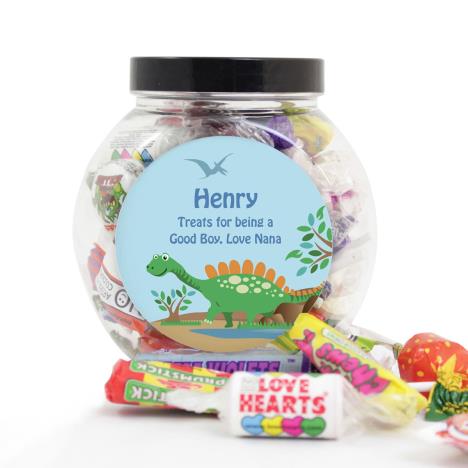 Personalised Dinosaur Sweets Jar £8.99